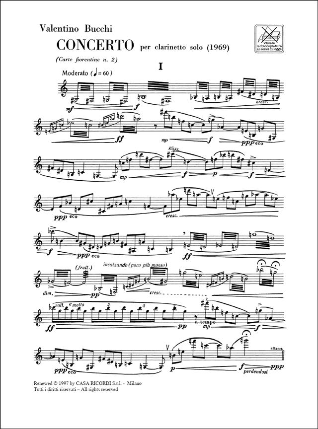 Concerto Per Clarinetto Solo - pro klarinet